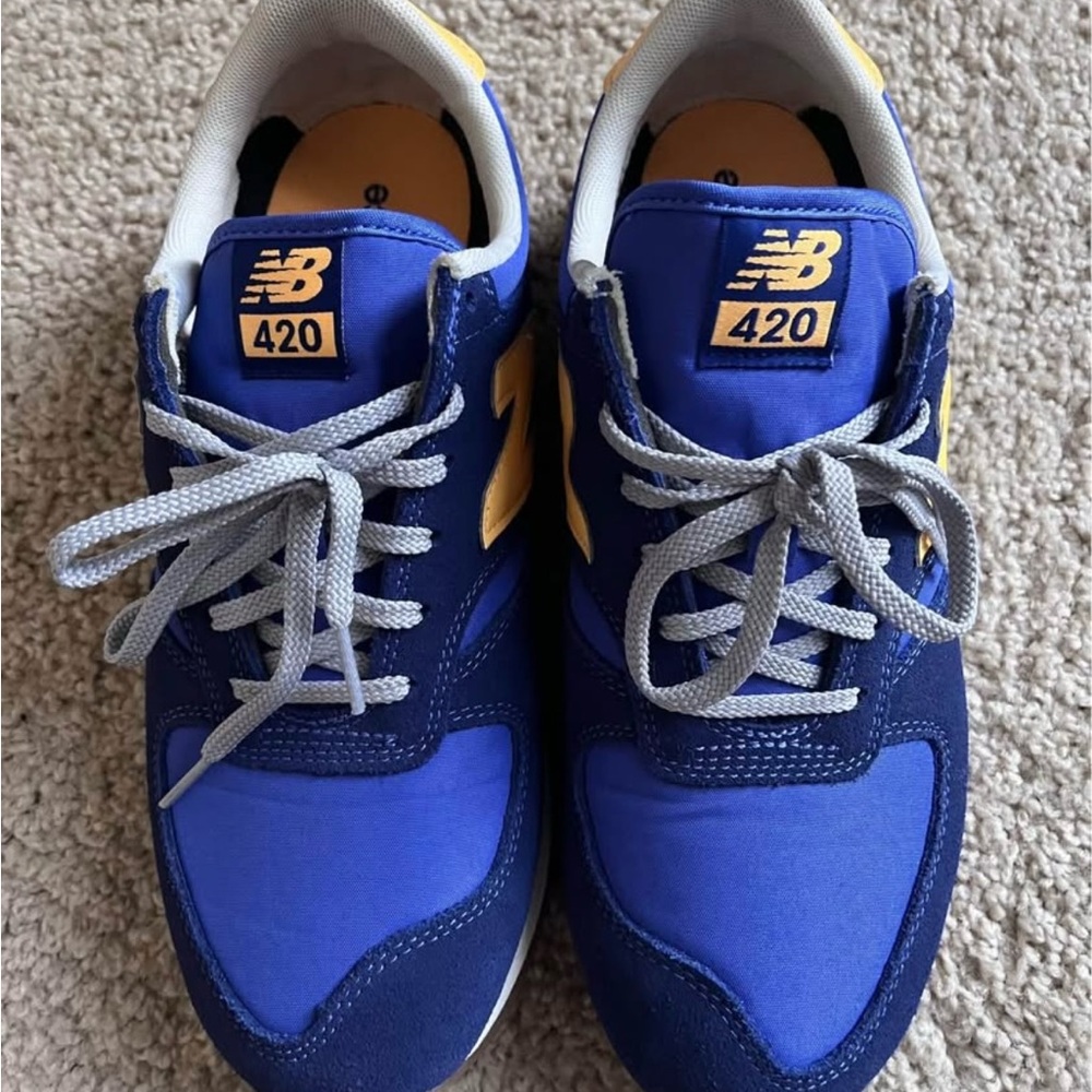 New Balance 420 Royal Blue and Yellow Sneakers